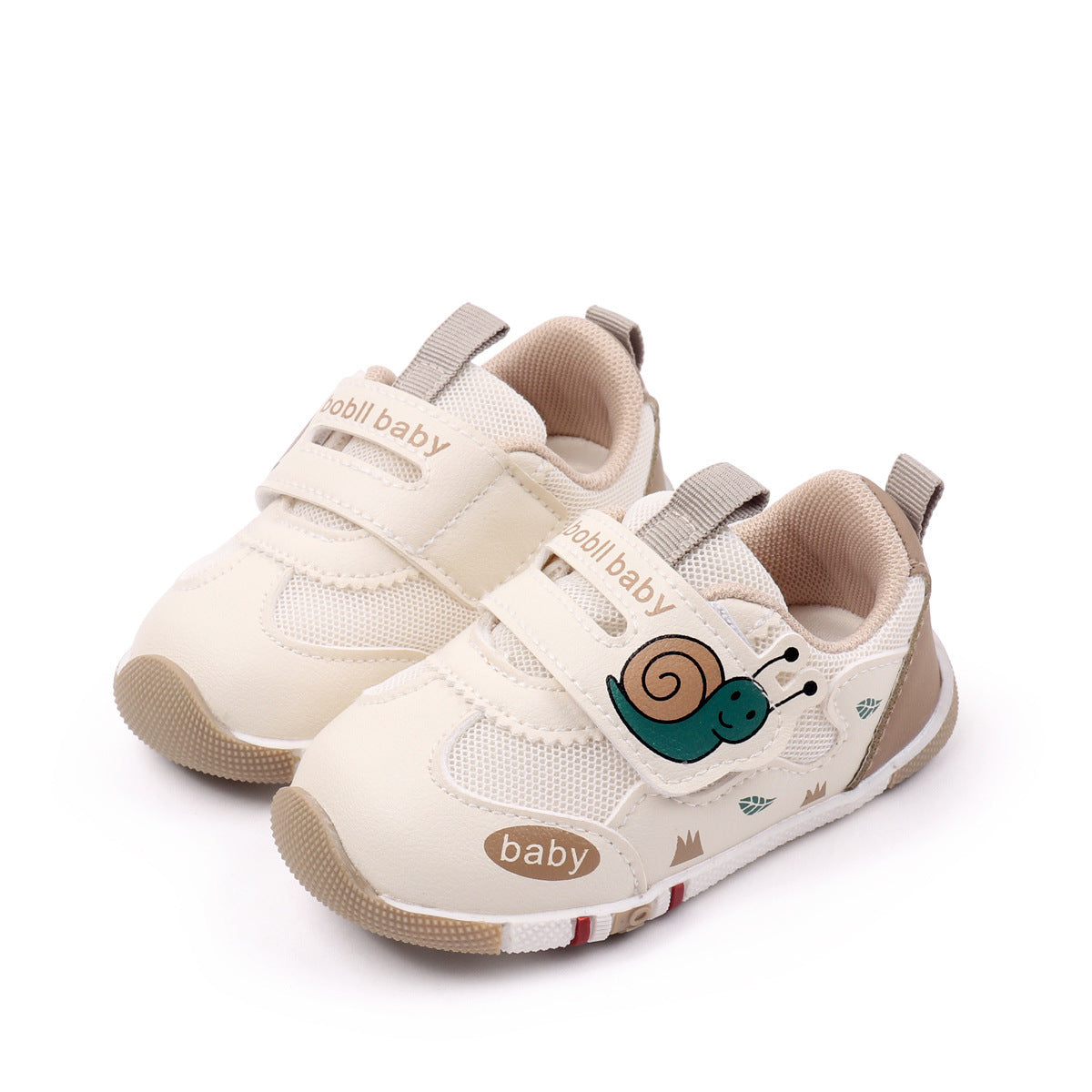 SNAIL PRINT PRE-WALKER SHOES - BEIGE