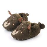 REINDEER FACE SLIP-ON BOOTIES - OLIVE GREEN