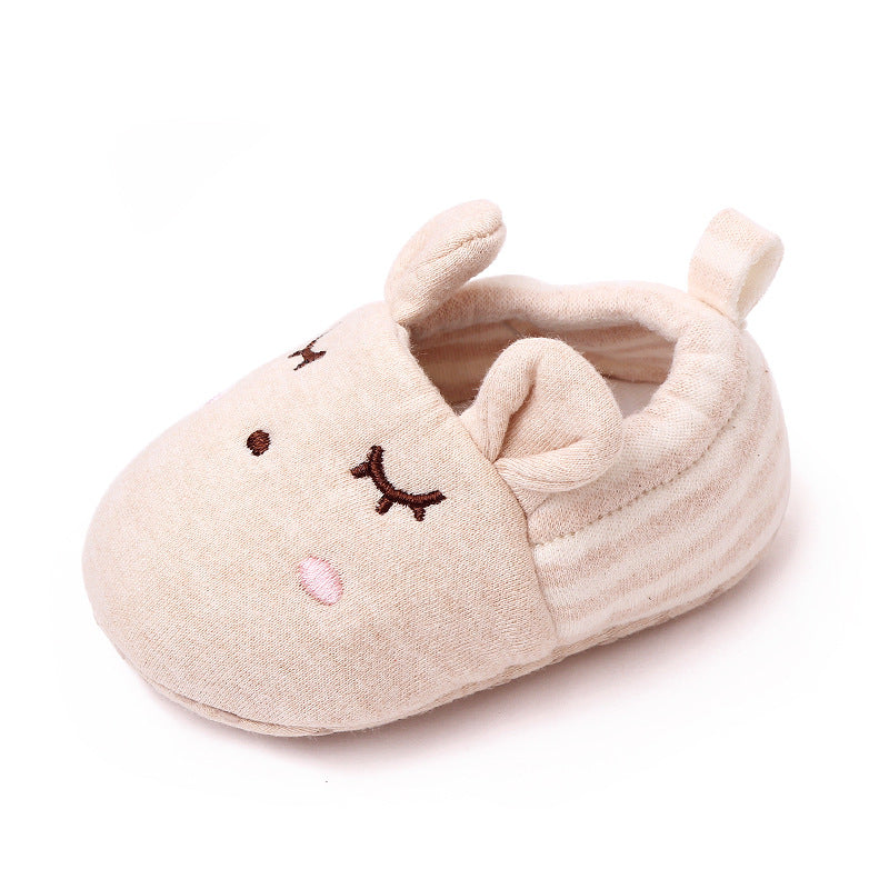 BUNNY FACE SLIP-ON BOOTIES - BEIGE