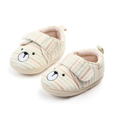 STRIPES DETAILED CARTOON FACE BOOTIES - BEIGE