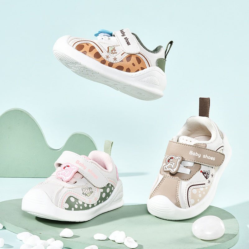 CHARM APPLIQUE POLKA DOTS PRINTED PREWALKER SHOES - GREEN