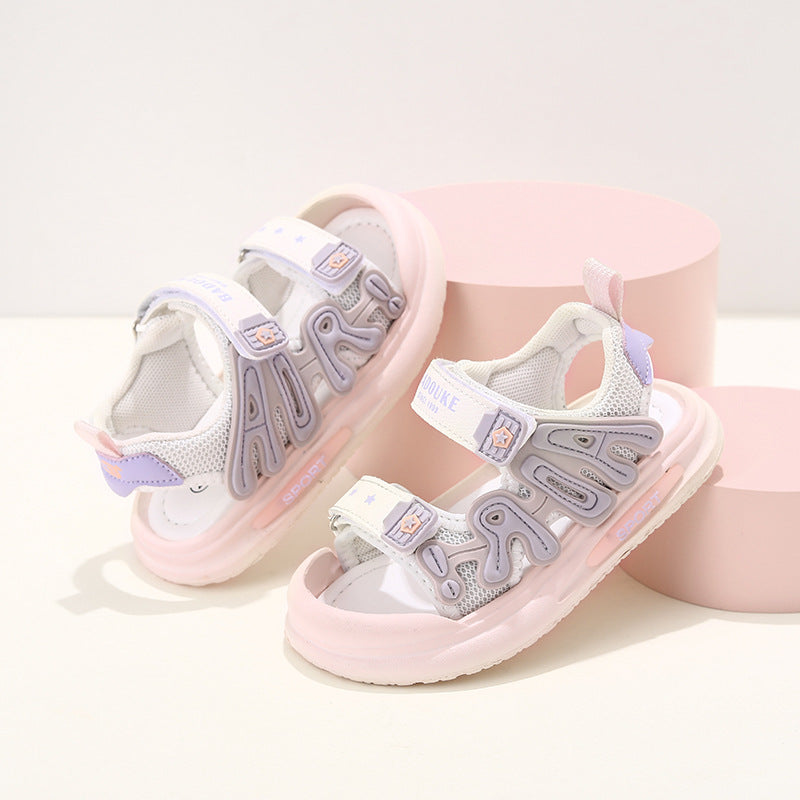 AIR PATCH CASUAL SANDALS - WHITE & PINK