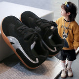 COLOR BLOCK VELCRO SNEAKERS - BLACK & SILVER