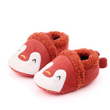 PENGUIN FACE SLIP-ON BOOTIES - RUST ORANGE