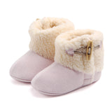 BUTTON APPLIQUE HIGH TOP BOOTIES - LIGHT PINK