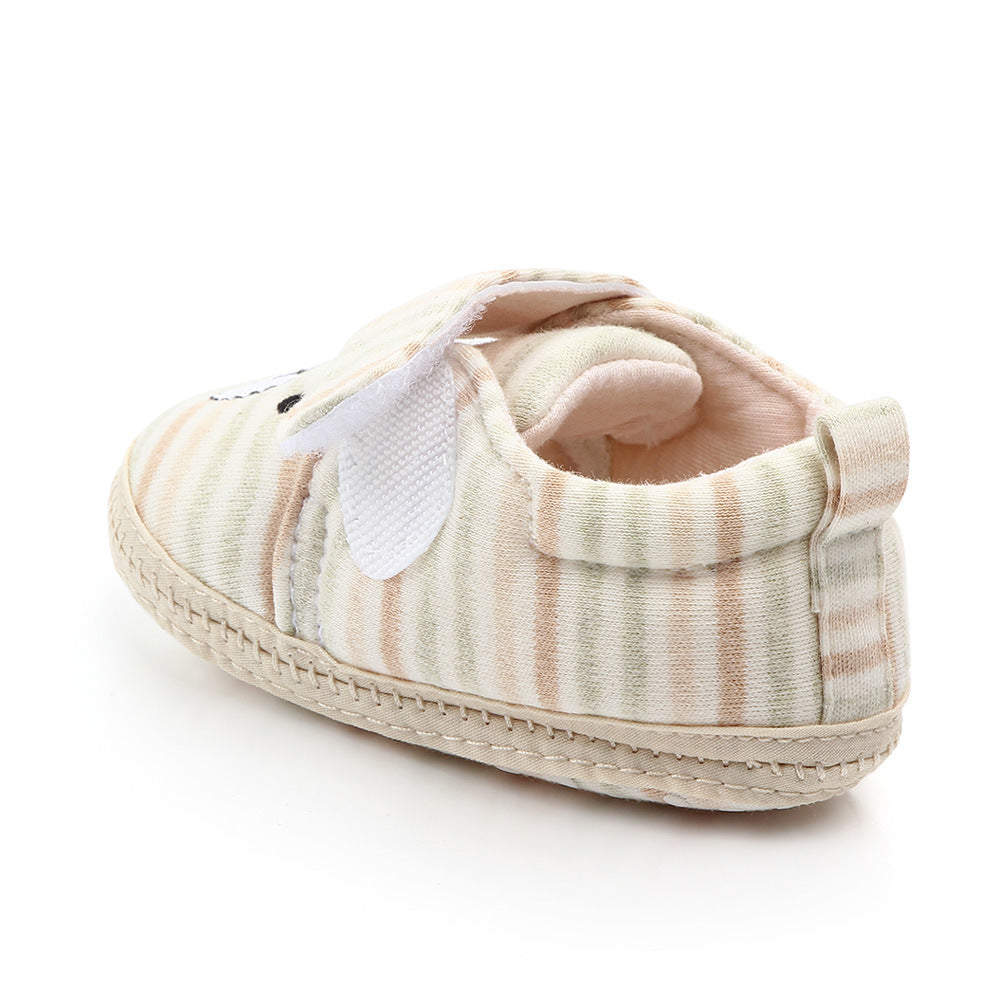 STRIPES DETAILED CARTOON FACE BOOTIES - BEIGE