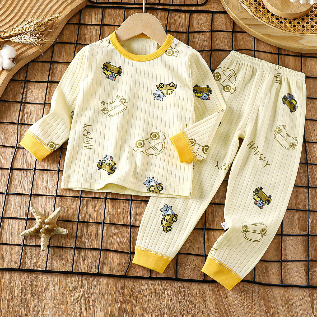 CAR PRINT CO-ORD SET - YELLOW