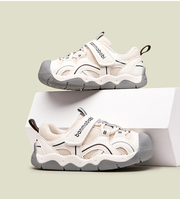 CRISS-CROSS DESIGN PREWALKER SHOES - GREY