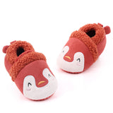 PENGUIN FACE SLIP-ON BOOTIES - RUST ORANGE