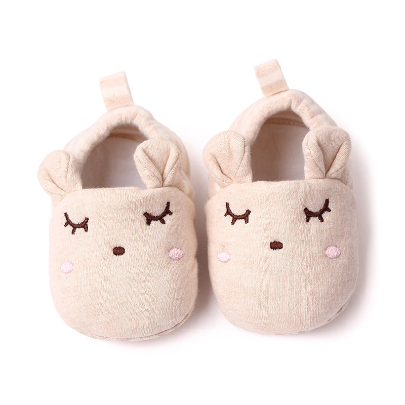 BUNNY FACE SLIP-ON BOOTIES - BEIGE