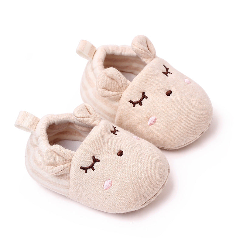 BUNNY FACE SLIP-ON BOOTIES - BEIGE