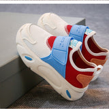 DUAL COLOR VELCRO SHOES - WHITE & RED