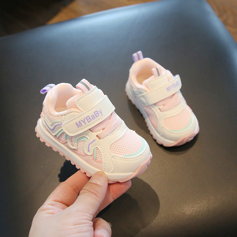 SIDE PATCH DETAILED PREWALKER SHOES - LIGHT PINK