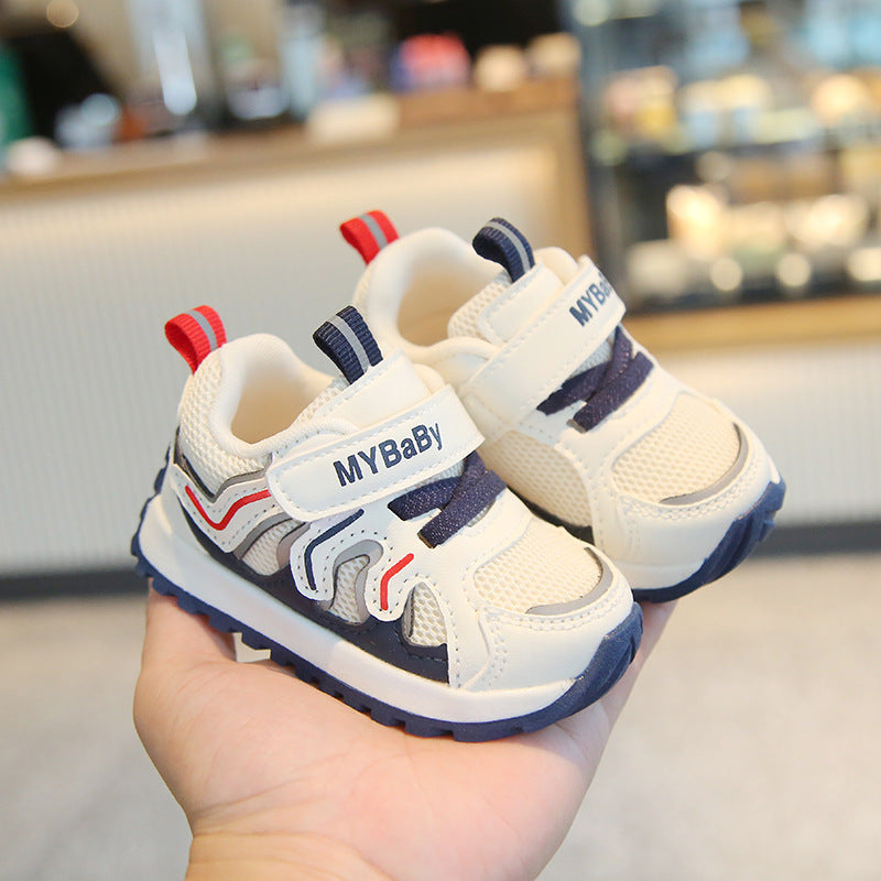 SIDE PATCH DETAILED PREWALKER SHOES - NAVY