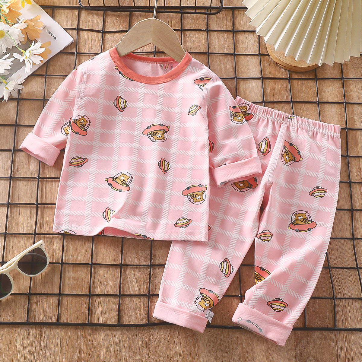 ASTRO BEAR PRINT CO-ORD SET - LIGHT PINK
