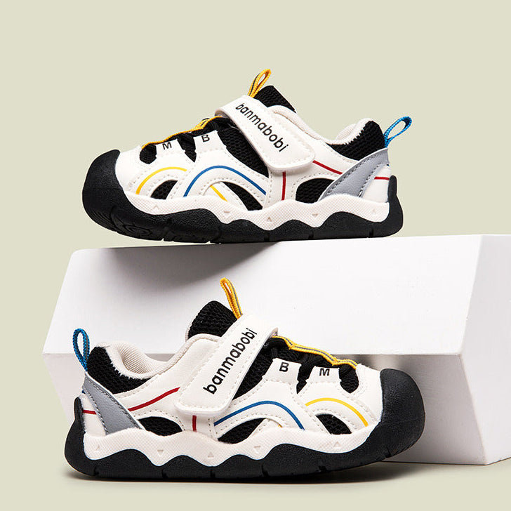 CRISS-CROSS DESIGN PREWALKER SHOES - BLACK