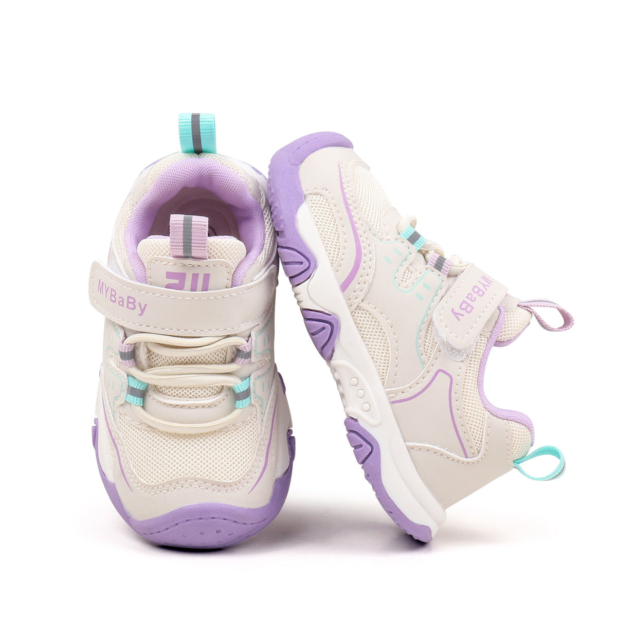 LACE DESIGN VELCRO CLOSURE PREWALKER SHOES - PURPLE