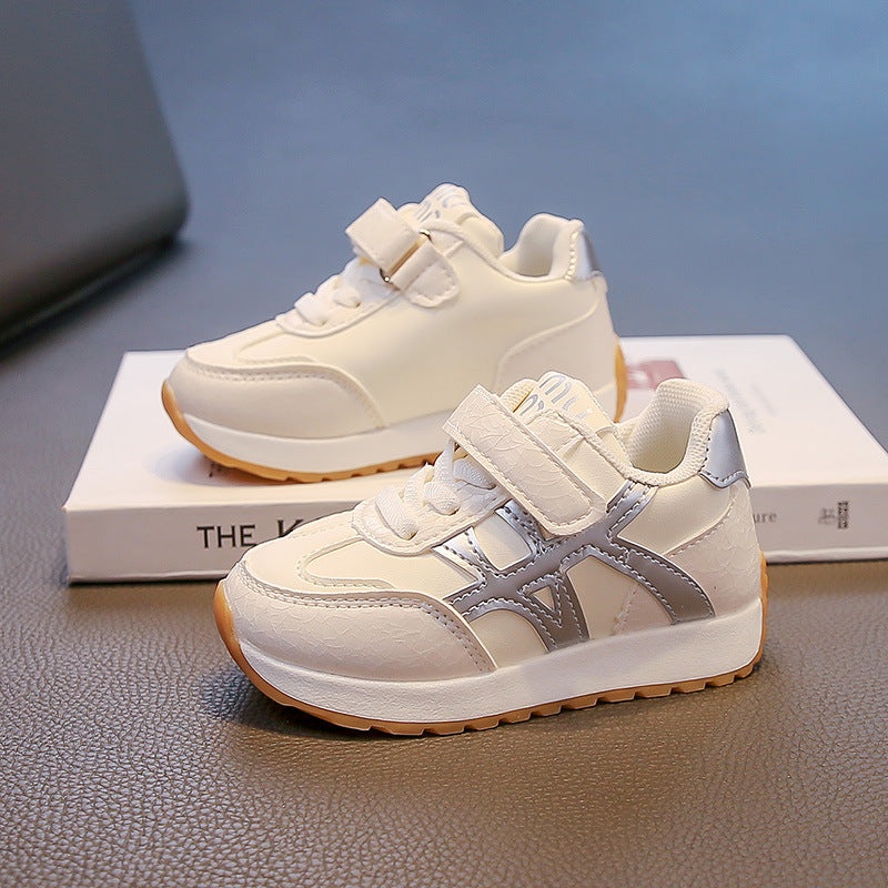 CRISS CROSS SNEAKERS - WHITE & SILVER