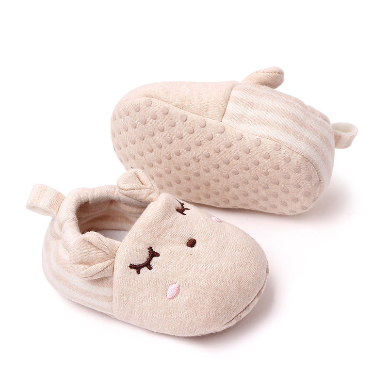 BUNNY FACE SLIP-ON BOOTIES - BEIGE