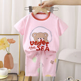 TEDDY PRINT NIGHT SUIT - LIGHT PINK