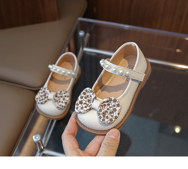 PRINTED BOW APPLIQUE MARY JANE - WHITE