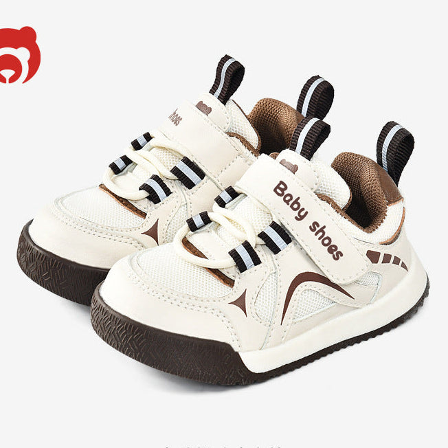 TYPOGRAPHY PRINTED PREWALKER SHOES - BROWN