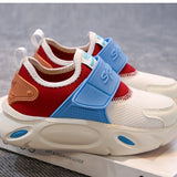 DUAL COLOR VELCRO SHOES - WHITE & RED