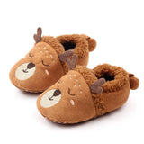 REINDEER FACE SLIP-ON BOOTIES - BROWN