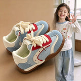 LITTLE LUXE VELCRO CLOSURE SNEAKERS - BLUE