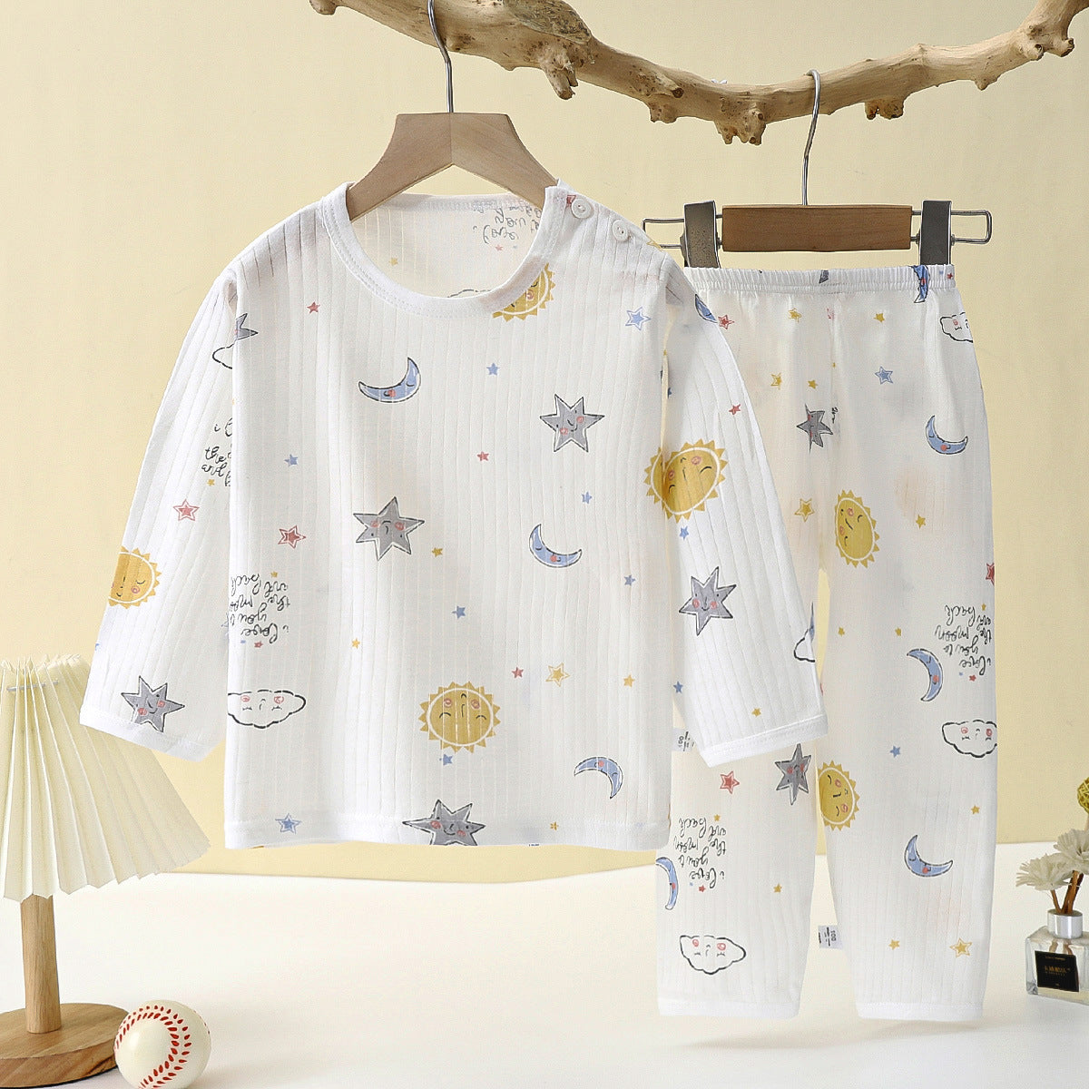 STARS & MOON PRINTED CO-ORD SET - WHITE