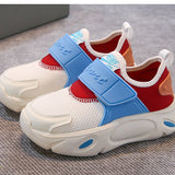 DUAL COLOR VELCRO SHOES - WHITE & RED