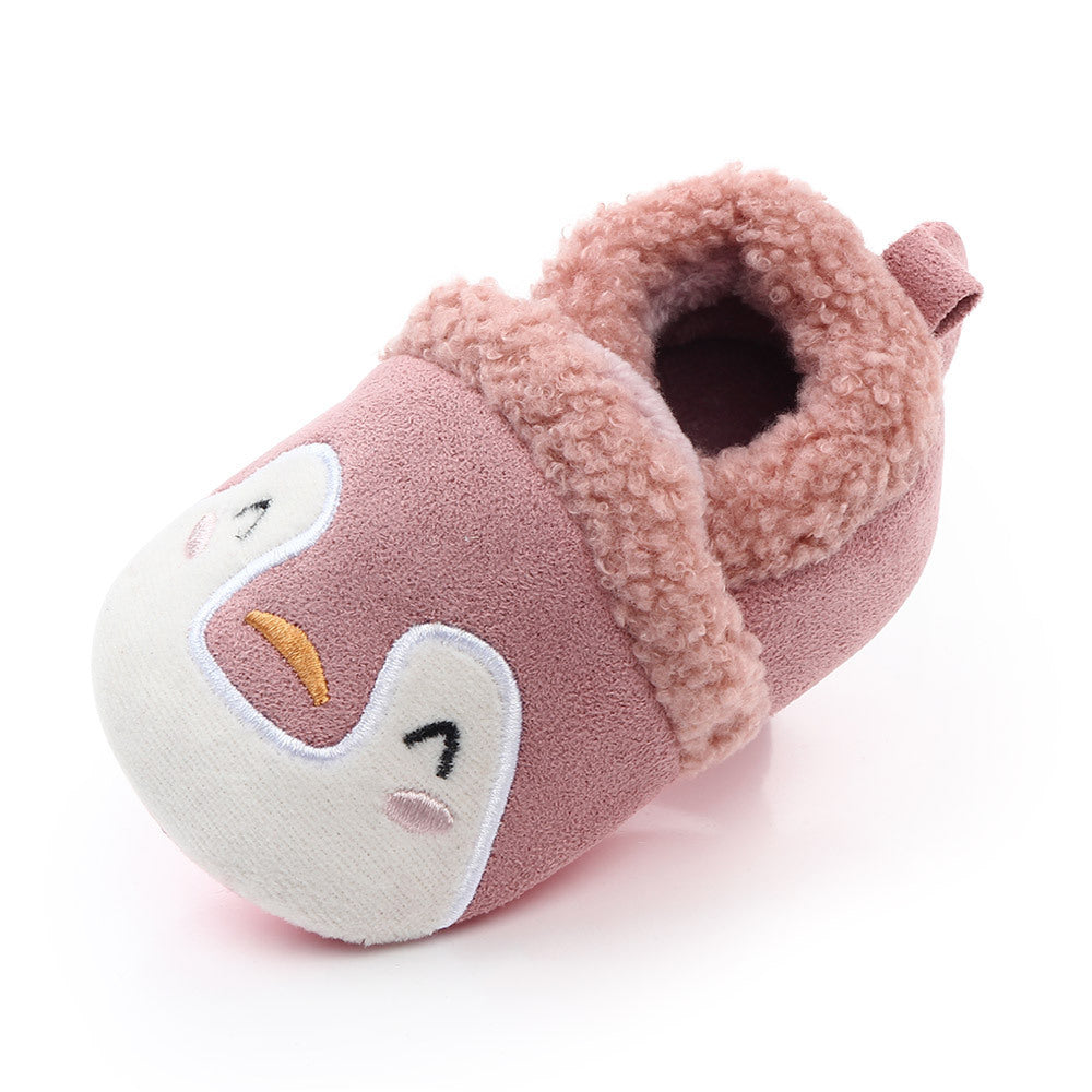 PENGUIN FACE SLIP-ON BOOTIES - PINK