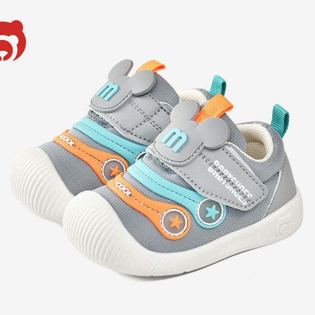 BUNNY EARS APPLIQUE PREWALKER SHOES - GREY