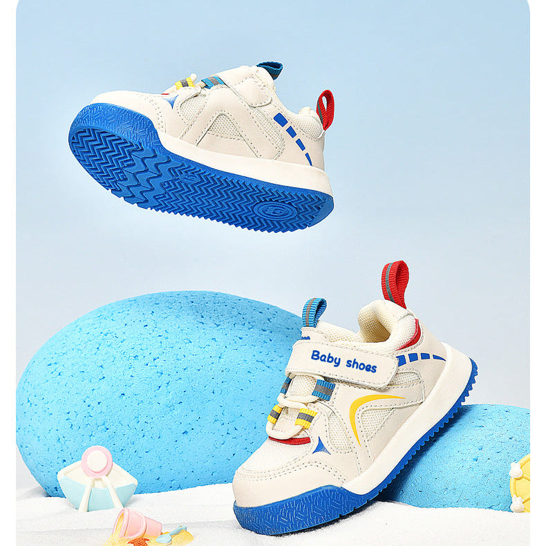 TYPOGRAPHY PRINTED PREWALKER SHOES - LIGHT BLUE