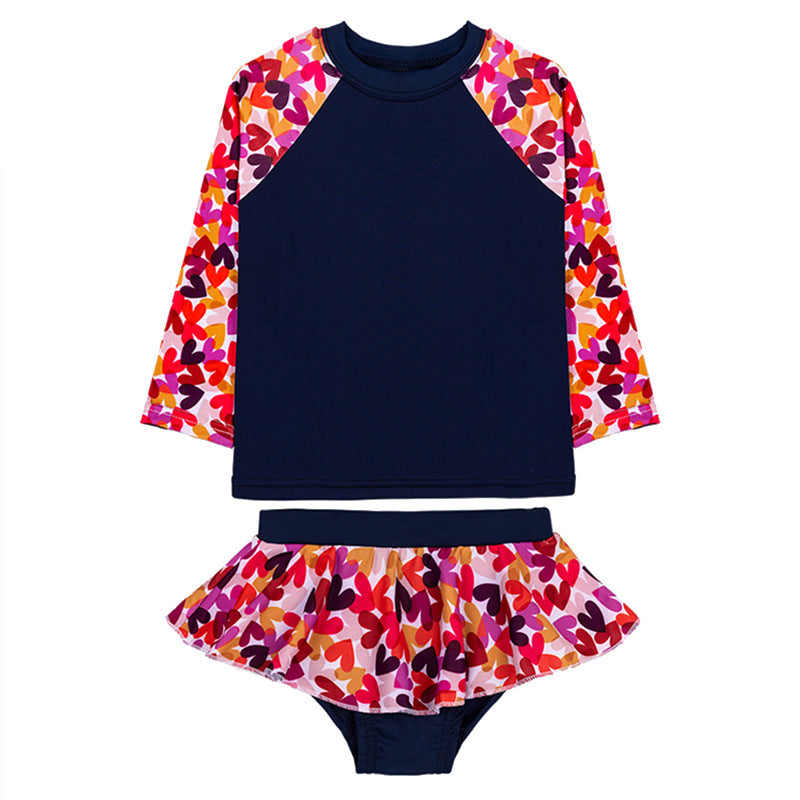 HEARTY 2PC SWIM SUIT - NAVY & PINK