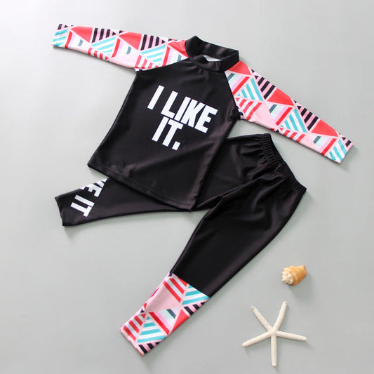 I LIKE IT ABSTRACT 2PC SWIM SUIT - PINK