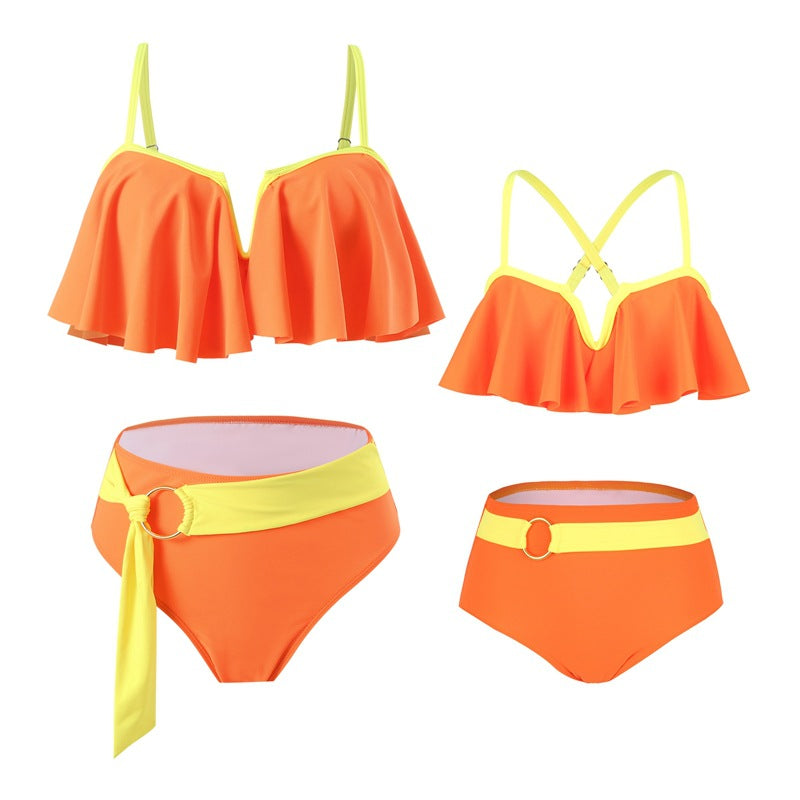 SOLID NEON 2PC BIKINI SWIMSUIT - ORANGE