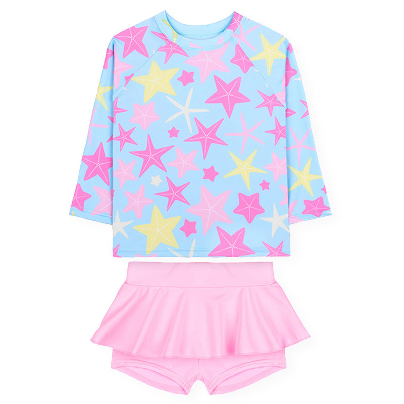 STARRY 2PC SWIM SUIT - BLUE & PINK