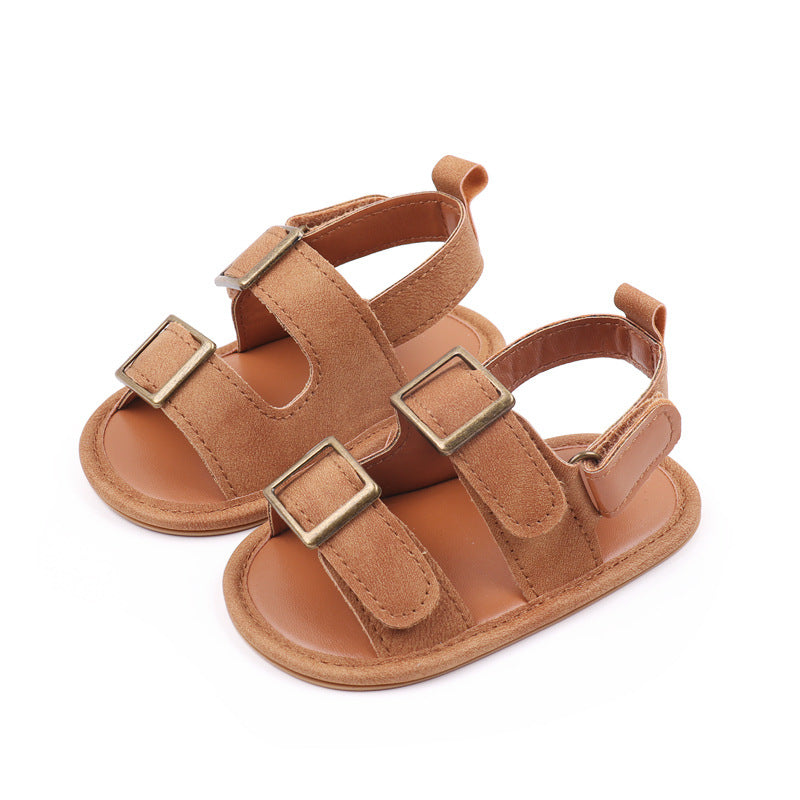 BUCKLE APPLIQUE SANDAL STYLE BOOTIES