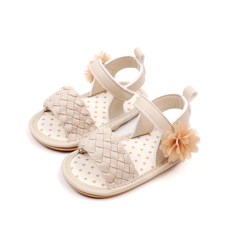 BASKET WEAVE DETAILED SANDAL STYLE BOOTIES