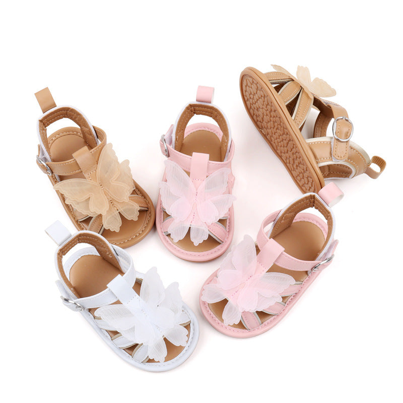 BUTTERFLY APPLIQUE SANDAL STYLE BOOTIES