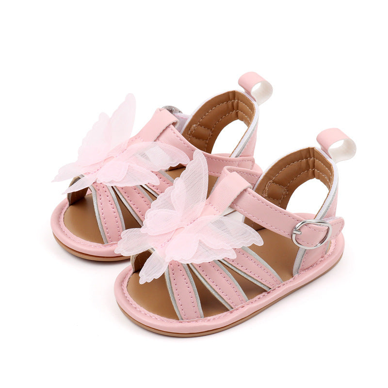 BUTTERFLY APPLIQUE SANDAL STYLE BOOTIES