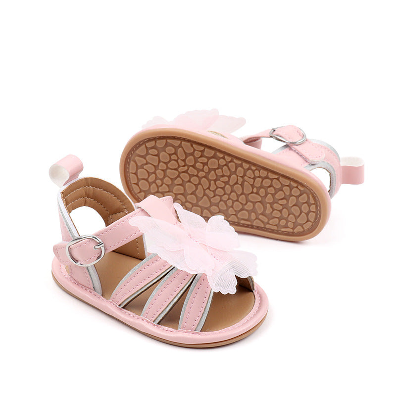 BUTTERFLY APPLIQUE SANDAL STYLE BOOTIES