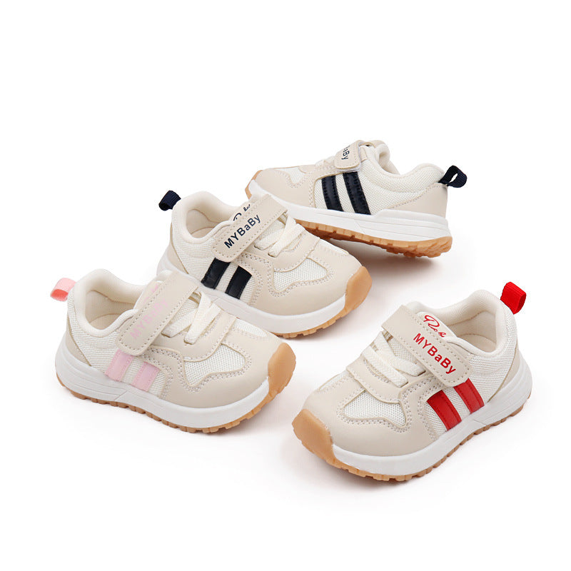 STRIPE PATCH VELCRO CLOSURE PREWALKER SHOES