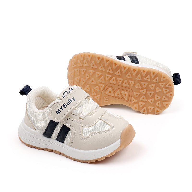 STRIPE PATCH VELCRO CLOSURE PREWALKER SHOES