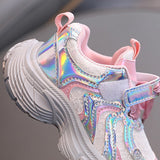 KNOT DETAILED SHINY SPORT SHOES - LIGHT PINK