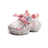 KNOT DETAILED SHINY SPORT SHOES - LIGHT PINK