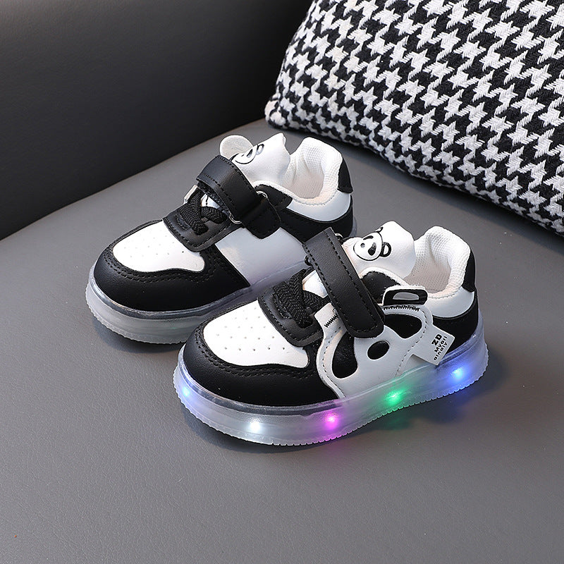 Panda Face LED Shoes - Black