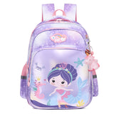 Mermaid Print School Backpack - Purple