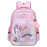 Rainbow Unicorn Print School Backpack - Light Pink